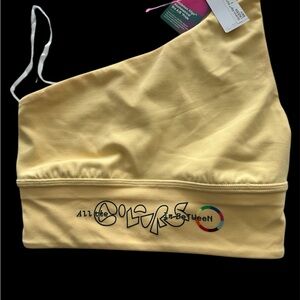 NWT Lululemon Athletica Yellow Asymmetrical Bra